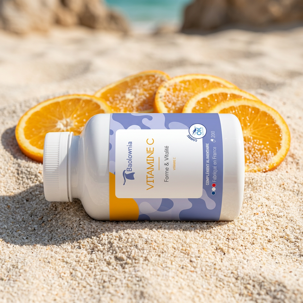VIT C mise en scène plage baolownia tonus et defense