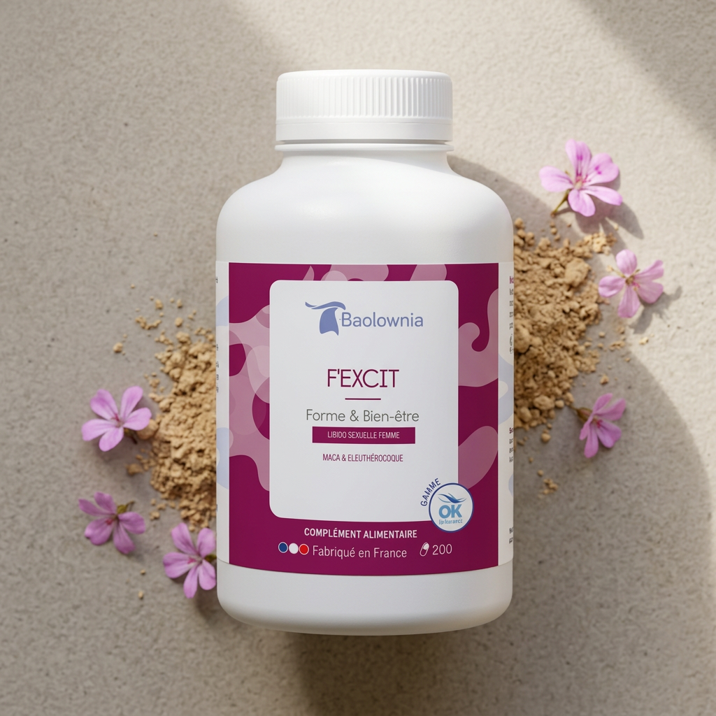 mise en scène flacon F excit complement alimentaire baolownia