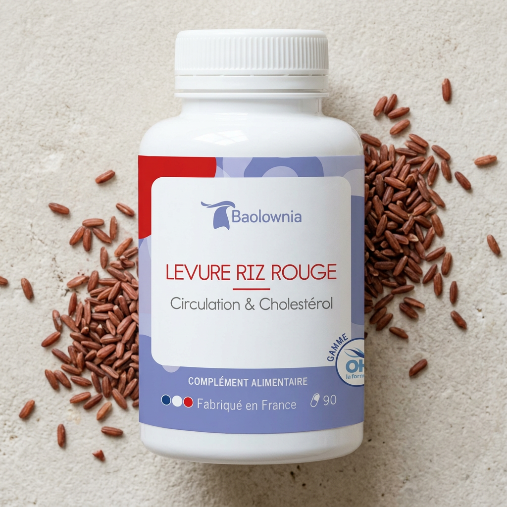 mise en scène levure riz rouge complement alimentaire baolownia