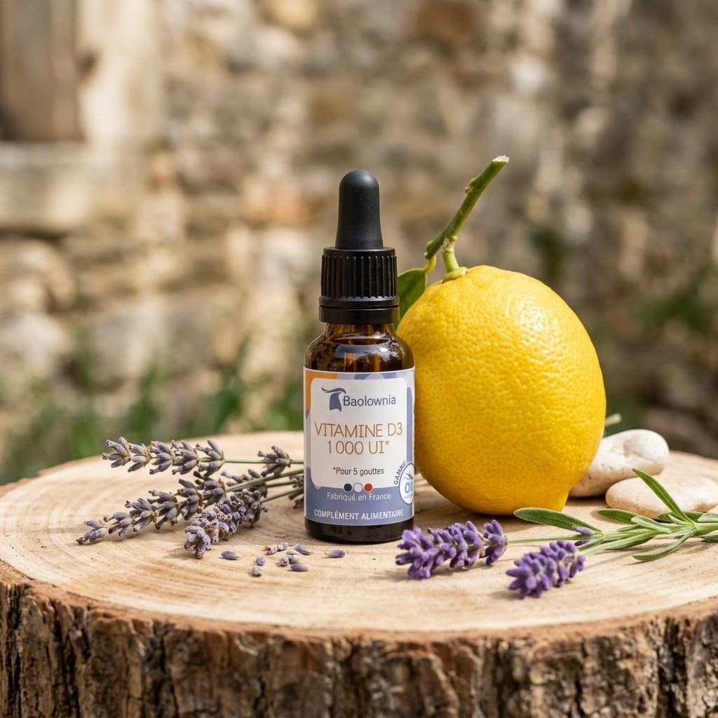 flacon vitamine D3 mise en scène - baolownia